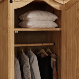 Lassic Vida Designs Corona 1 Door Wardrobe Mexican Solid Waxed Pine (H)1780mm (W)570mm (D)500mm - thumbnail 5