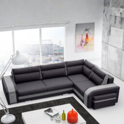 Assan Sectional Sofa With Ottoman Sleeping Function Dl Mechanism 2 Storage Bar Loose Cushions Dark Grey And Light Grey Right Side - thumbnail 3