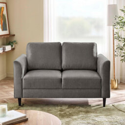 Furniturebox Uk Logan Silver Grey Fabric 2 Seater Sofa - thumbnail 2