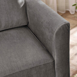Furniturebox Uk Logan Silver Grey Fabric 2 Seater Sofa - thumbnail 5