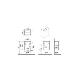 Vitra Harlow Smooth Gloss Sahara Beige Wall-Mounted Cloakroom Vanity Unit & Basin Set (W)455mm (H)575mm - thumbnail 4