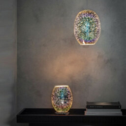 2 Pack Touch On/off Table Lamp Holographic Glass Shade Unique Bedside Desk Light - thumbnail 5