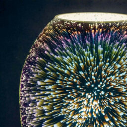 2 Pack Touch On/off Table Lamp Holographic Glass Shade Unique Bedside Desk Light - thumbnail 4