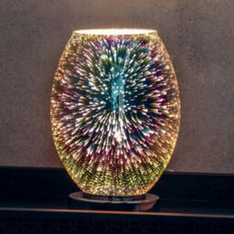 2 Pack Touch On/off Table Lamp Holographic Glass Shade Unique Bedside Desk Light - thumbnail 3
