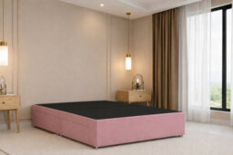"Nexus Windsor Plush Divan, Pink, 54"" Winged Hb, No Drawers, Open Coil Mattress, Super King" - thumbnail 4