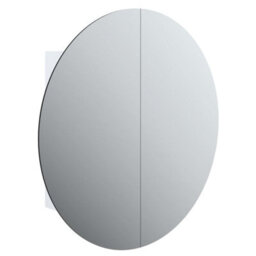 Vidaxl Bathroom Cabinet With Round Mirror&led White 54X54X17.5 Cm - thumbnail 2