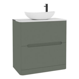 Royal Bathrooms Venice 800mm Sage Green Freestanding Bathroom Countertop Vanity Unit 2 Drawer With Cesar Basin - thumbnail 7