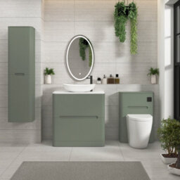 Royal Bathrooms Venice 800mm Sage Green Freestanding Bathroom Countertop Vanity Unit 2 Drawer With Cesar Basin - thumbnail 4