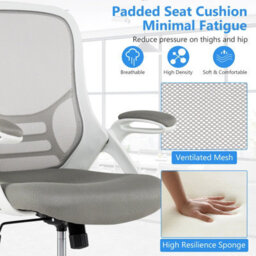Gainoom Ergonomic Mid-Back Tall Drafting Chair White Swivel Task Chair - thumbnail 4