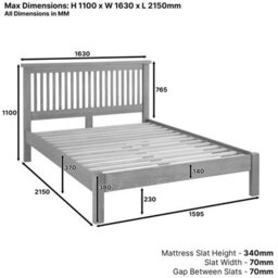 The Furniture Market Cheshire Whitewash Solid Oak 5Ft King Size Bed Frame Low Footboard - thumbnail 9