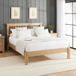 The Furniture Market Cheshire Whitewash Solid Oak 5Ft King Size Bed Frame Low Footboard - thumbnail 2