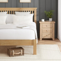 The Furniture Market Cheshire Whitewash Solid Oak 5Ft King Size Bed Frame Low Footboard - thumbnail 4