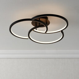 Lanson Matt Steel Black Led Ceiling Light