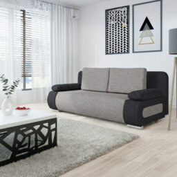 Emma 3 Seater Sofa Bed With Storage Upholstered Back Pillows 200Cm Sleeping Area 200 143Cm Beige And Brown - thumbnail 2