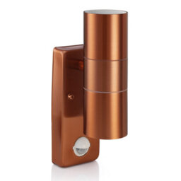 Auraglow Pir Motion Sensor Stainless Steel Up & Down Outdoor Wall Security Light - Warminster - Copper - Fitting Only - thumbnail 4