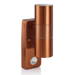 Auraglow Pir Motion Sensor Stainless Steel Up & Down Outdoor Wall Security Light - Warminster - Copper - Fitting Only