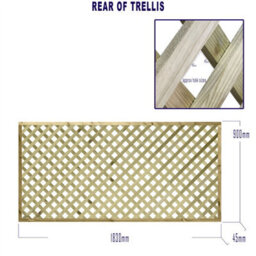 Premier Garden Supplies Urban Diamond Wooden Trellis Panel 6Ft X 3Ft (4 Pack) Heavy-Duty Lattice Fencing Topper For Climbing Plant Support - thumbnail 4