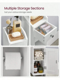Songmics Vasagle Small Bathroom Storage Cabinet Toilet Paper Holder With Storage Toilet Paper Storage Cabinet Bathroom Organizer - thumbnail 4