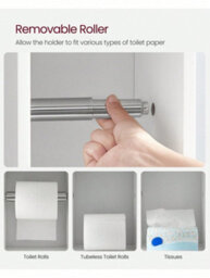 Songmics Vasagle Small Bathroom Storage Cabinet Toilet Paper Holder With Storage Toilet Paper Storage Cabinet Bathroom Organizer - thumbnail 5
