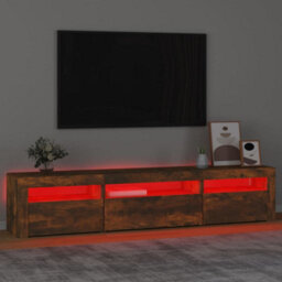 Walplus Tv Cabinet With Led Lights Smoked Oak 195X35X40 Cm - thumbnail 5