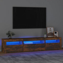 Walplus Tv Cabinet With Led Lights Smoked Oak 195X35X40 Cm - thumbnail 1