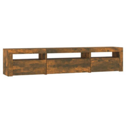 Walplus Tv Cabinet With Led Lights Smoked Oak 195X35X40 Cm - thumbnail 7