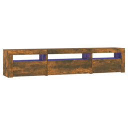 Walplus Tv Cabinet With Led Lights Smoked Oak 195X35X40 Cm - thumbnail 2