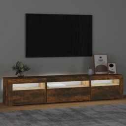 Walplus Tv Cabinet With Led Lights Smoked Oak 195X35X40 Cm - thumbnail 3