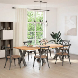 Berkfield Modern Dining Table Legs X-Shaped 3 Pcs Anthracite 70X(72-73) Cm Steel