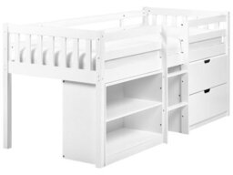 Beliani Mid Sleeper Bed Wood Susville 90 X 200 Cm (Eu Single) White - thumbnail 1