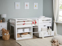 Beliani Mid Sleeper Bed Wood Susville 90 X 200 Cm (Eu Single) White - thumbnail 2