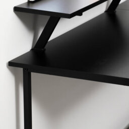 Abrihome L Computer Desk With Self Corner Desk Work Table Home Office Table, Black - thumbnail 4