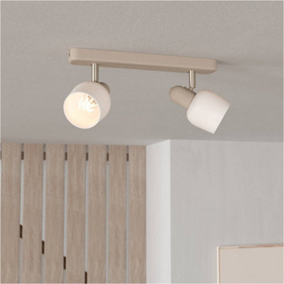 Loops Modern Design Sandy Satin Nickel Double Ceiling Spotlight For Indoor Spaces - image 1