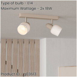 Loops Modern Design Sandy Satin Nickel Double Ceiling Spotlight For Indoor Spaces - thumbnail 2