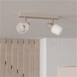 Loops Modern Design Sandy Satin Nickel Double Ceiling Spotlight For Indoor Spaces - thumbnail 3