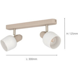Loops Modern Design Sandy Satin Nickel Double Ceiling Spotlight For Indoor Spaces - thumbnail 5