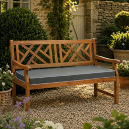 Alfresia 2 Seater Acacia Wood Garden Bench With Luxury Charcoal Garden Cushion