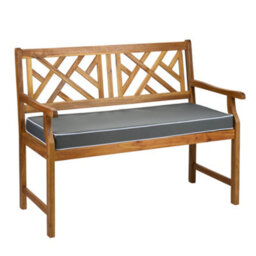 Alfresia 2 Seater Acacia Wood Garden Bench With Luxury Charcoal Garden Cushion - thumbnail 3