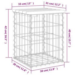 Walplus Garden Bench Gabion Design 33X31X42 Cm Impregnated Wood Pine - thumbnail 8