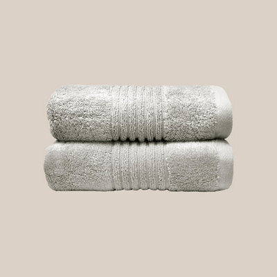 Misona Ultra Soft Bamboo Pair Of Hand Towels - Silver Grey - image 1