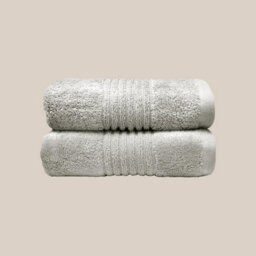 Misona Ultra Soft Bamboo Pair Of Hand Towels - Silver Grey - thumbnail 1