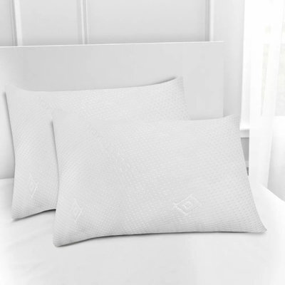 Oxford Homeware Bed Wedge Pillow Memory Foam Pack Of 4 Bamboo Back Support Pillow For Anti Snore & Neck Pain Relief Pillow 40X70Cm - image 1
