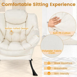 Contemporary Lounge Armchair Elegant Polyester Fabric Recliner Chair - thumbnail 5