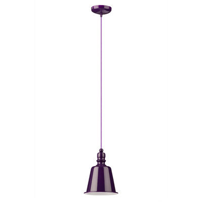 Orsina Intense Purple Bell Pendant Light For Bedroom, Modern Ceiling Hanging Lamp, Decorative Purple Light Lamp