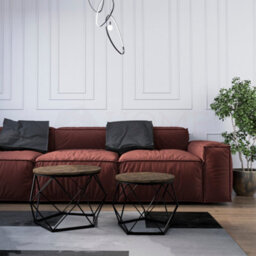 Lassic Vida Designs Brooklyn Nest Of 2 Geometric Tables, Dark Wood - thumbnail 1