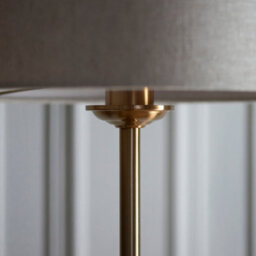 Loops Elegant Vintage Brass & Linen 1500mm Floor Lamps - Set Of 2 - thumbnail 6