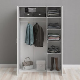 Furniture To Go Space Wardrobe With 3 Doors White 1750 (W) 115.8 X  (H) 175.4 X  (D) 49.4Cm - thumbnail 8