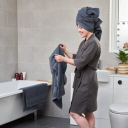 Aten Homeware Steel Grey Egyptian Cotton Bath Hand & Face Towels -  6 Piece Set - thumbnail 3