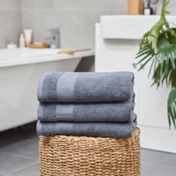 Aten Homeware Steel Grey Egyptian Cotton Bath Hand & Face Towels -  6 Piece Set - thumbnail 5