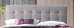 Save On Goods UK 4Ft6 Double Light Grey Soft Touch, Button Back Fabric Upholstered Bed Frame Bedstead - thumbnail 3